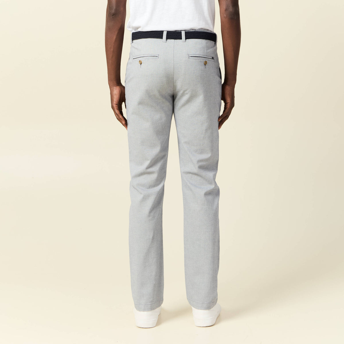 Pantalon chino straight bleu gris homme