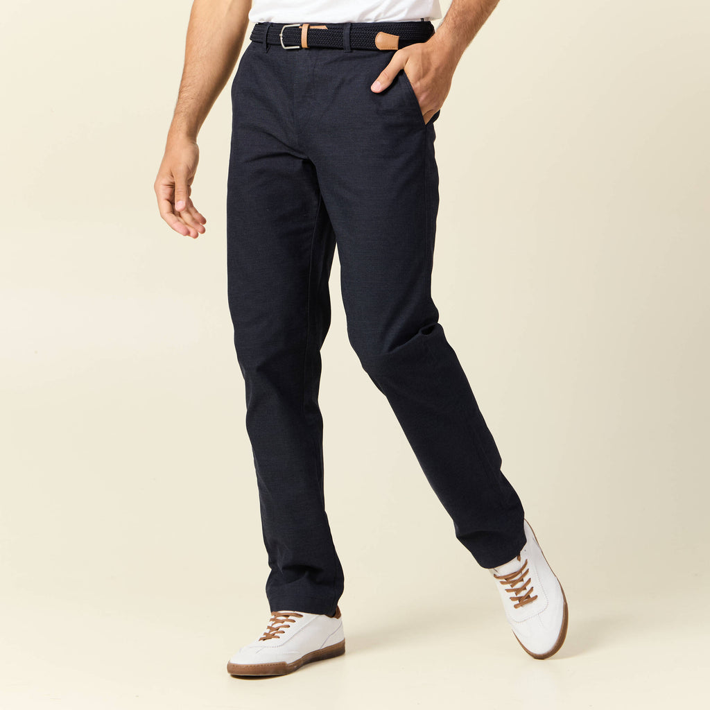 Pantalon chino straight bleu marine homme
