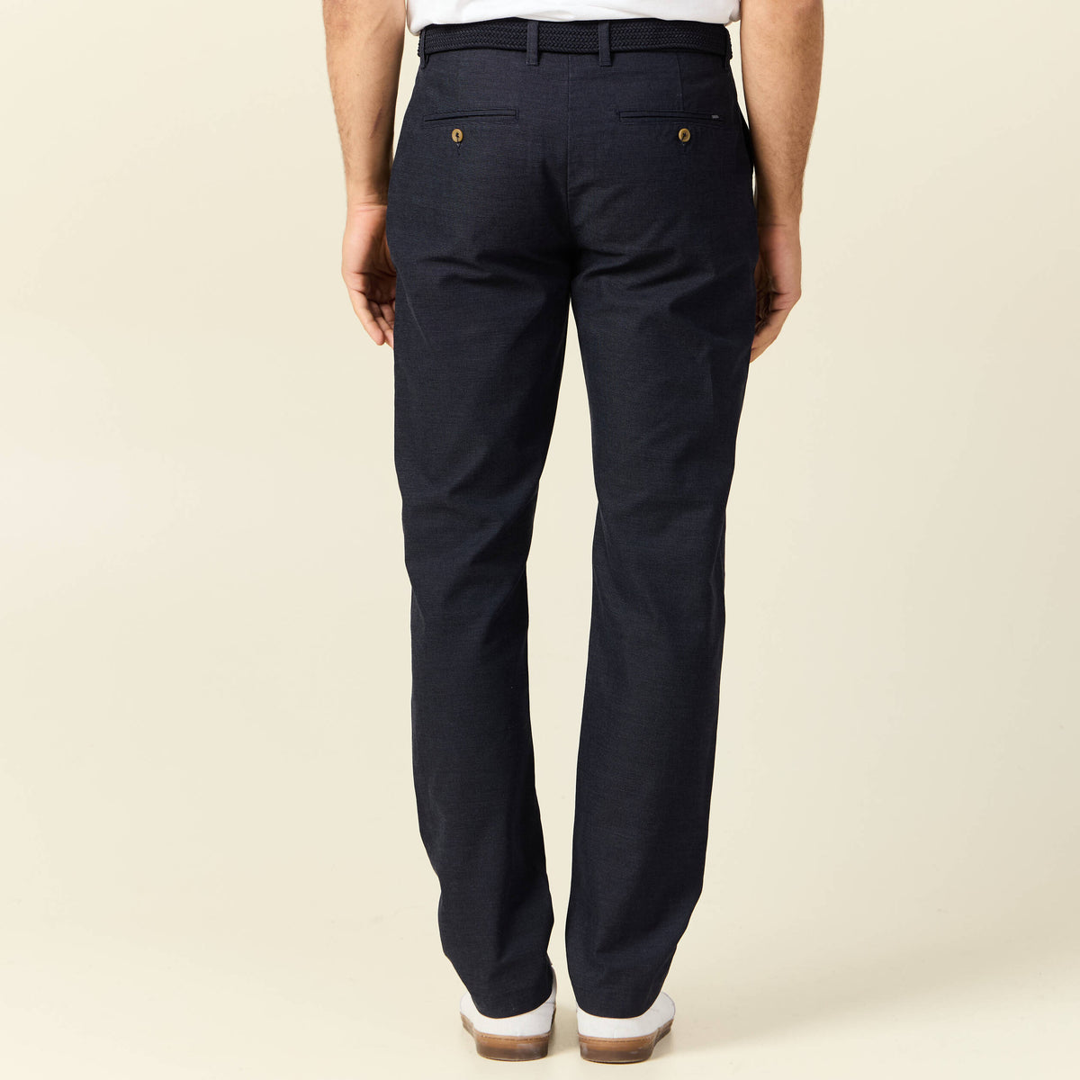 Pantalon chino straight bleu marine homme