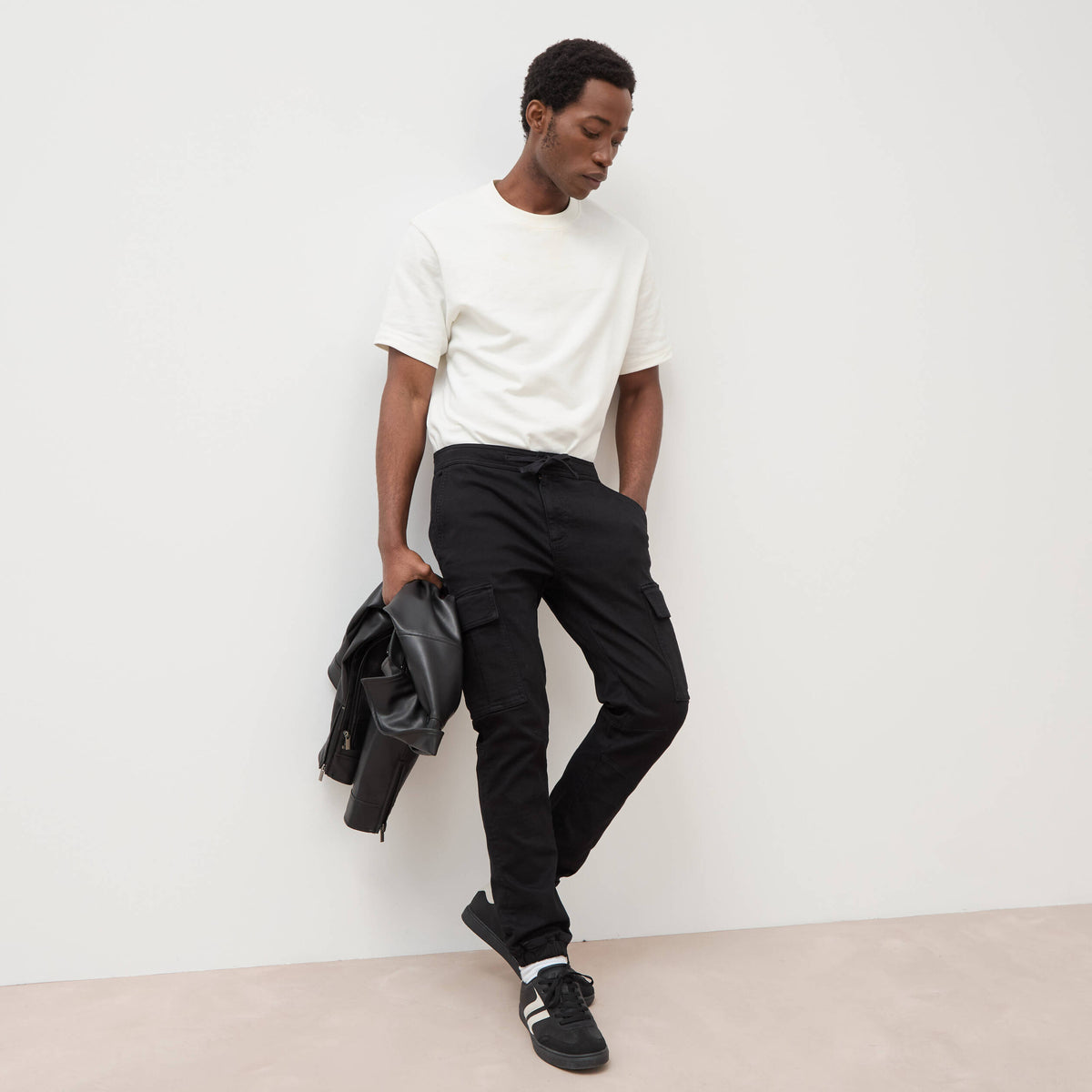 Pantalon battle bas resserré noir homme