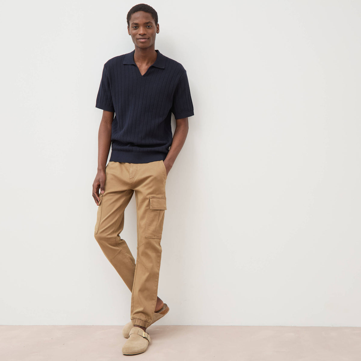 Pantalon battle bas resserré vert kaki homme
