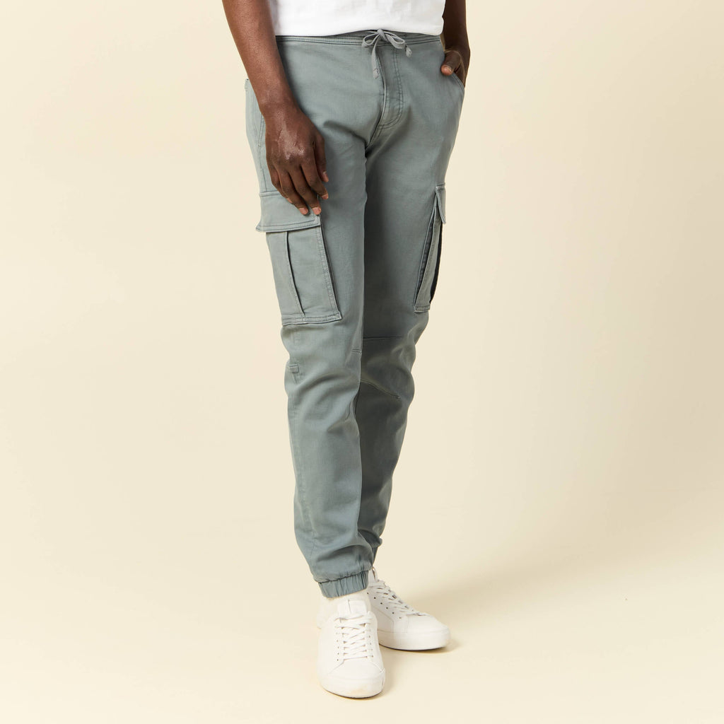 Pantalon battle bas resserré bleu gris homme