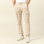 Pantalon battle bas resserré beige homme