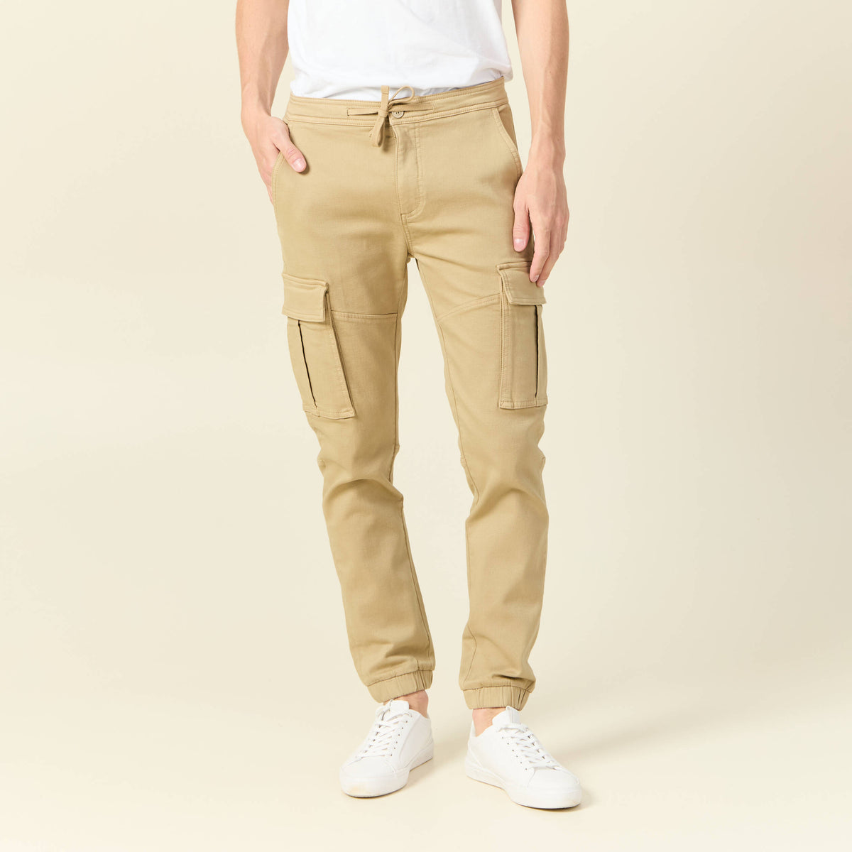Pantalon battle bas resserré beige homme