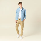 Pantalon battle bas resserré beige homme