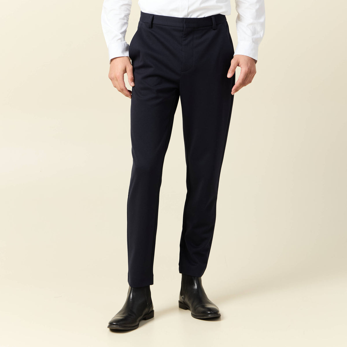 Pantalon chino slim bleu marine homme