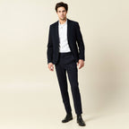 Pantalon chino slim bleu marine homme