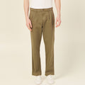 Pantalon chino large vert kaki homme
