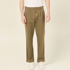 Pantalon chino large vert kaki homme