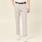 Pantalon chino longueur 32 avec ceinture gris foncé homme