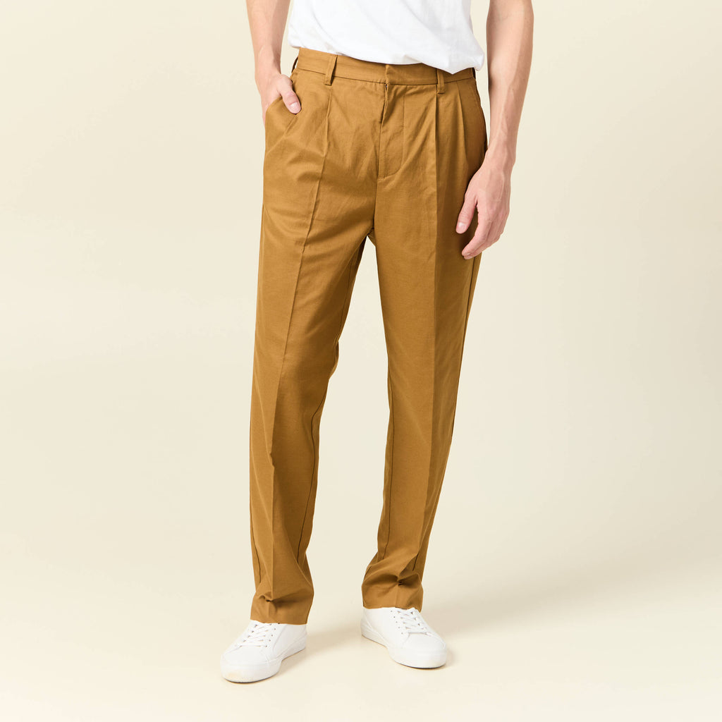 Pantalon chino droit beige homme