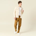 Pantalon chino droit beige homme