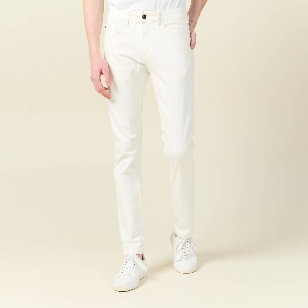Jeans slim longueur 32 denim blanc homme