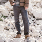 Jeans relax 5 poches denim gris homme