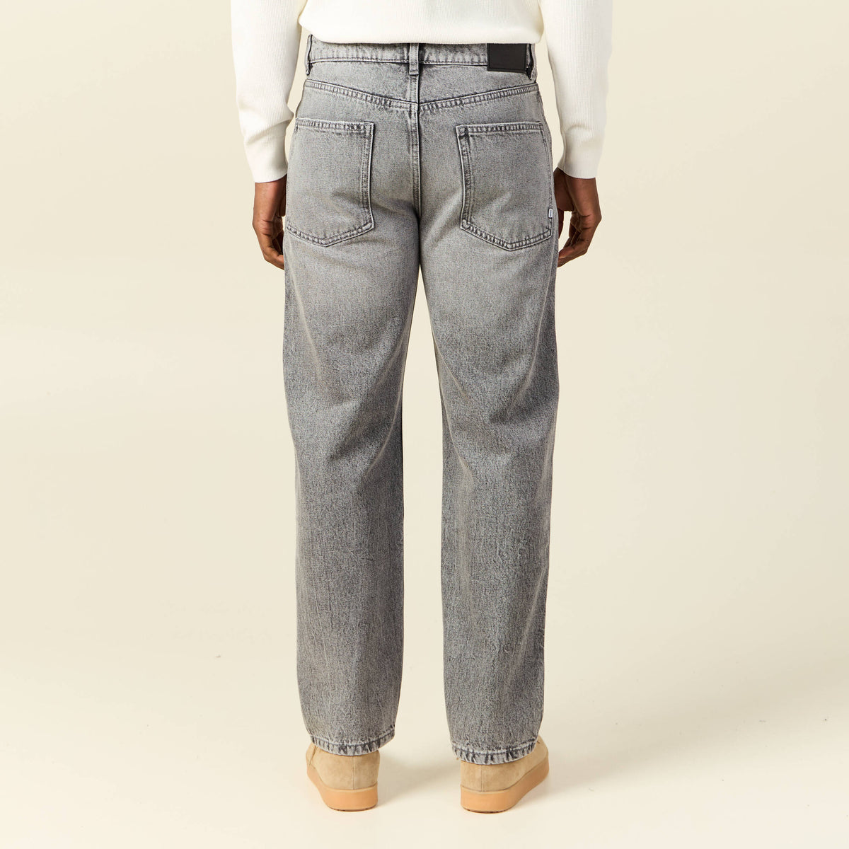 Jeans relax 5 poches denim gris homme