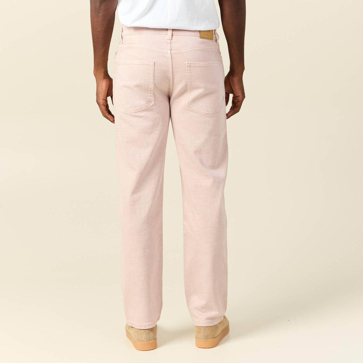 Jeans relax 5 poches rose homme