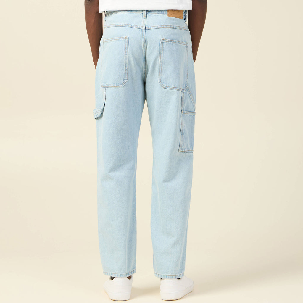 Jeans large charpentier denim bleach homme