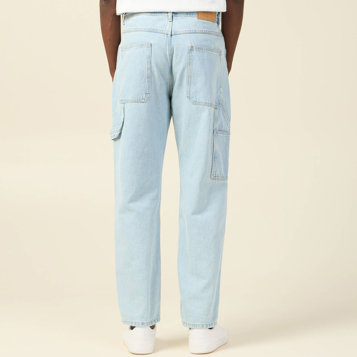 Jeans large charpentier denim bleach homme