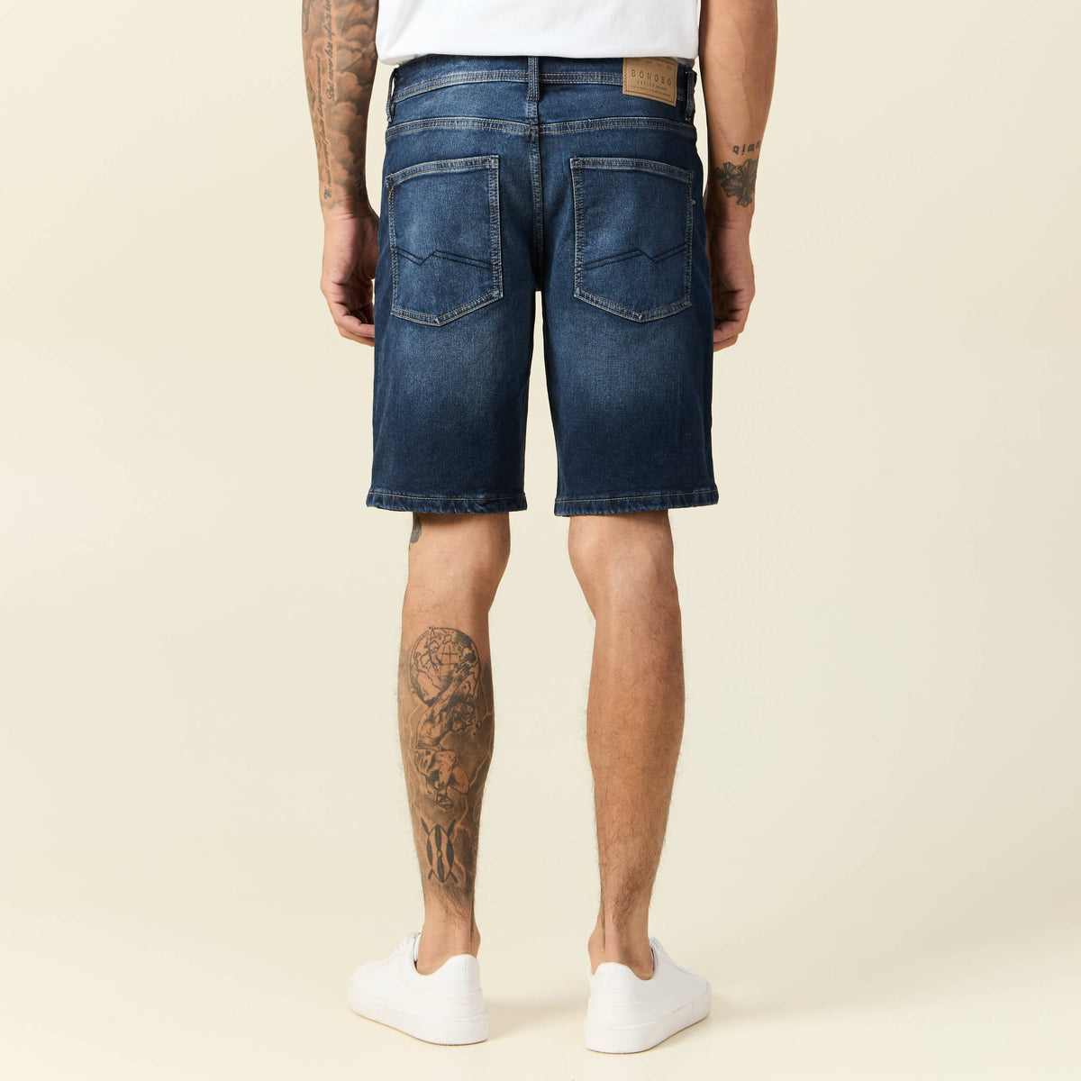 Bermuda confort ultra stretch denim brut homme