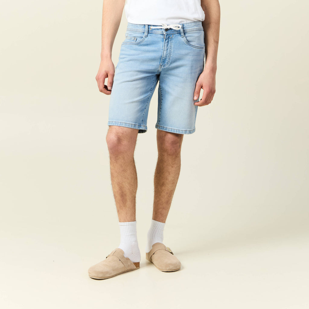 Bermuda confort ultra stretch denim bleach homme