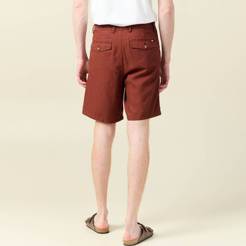Bermuda droite à coulisse marron cognac homme