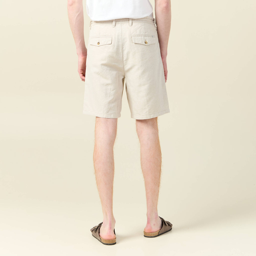Bermuda droite à coulisse beige homme