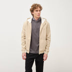 Sweat manches longues zippé beige homme