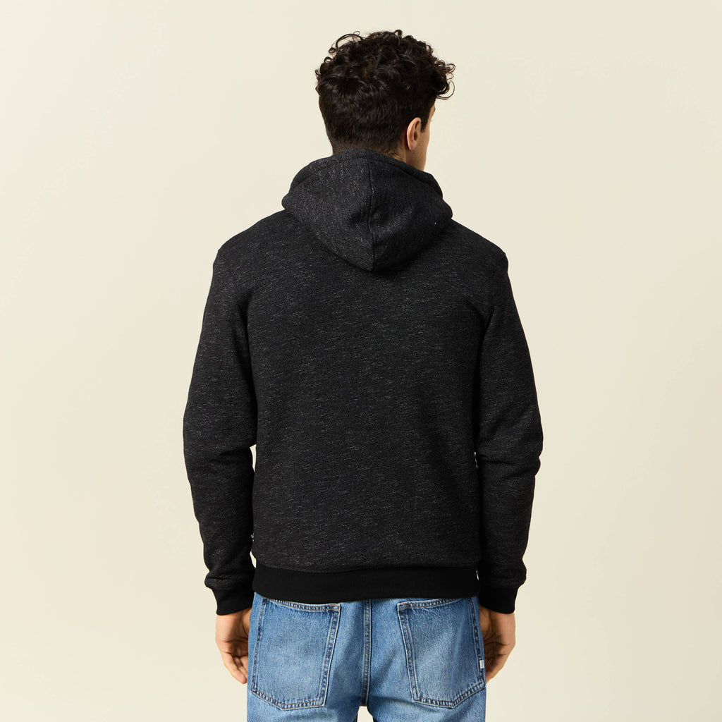 Sweat manches longues zippé noir homme