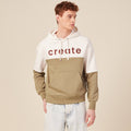 Sweat à capuche manches longues taupe homme
