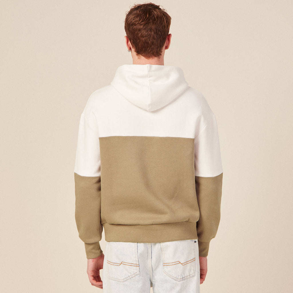 Sweat à capuche manches longues taupe homme