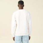 Sweat oversize col rond manches longues ecru homme