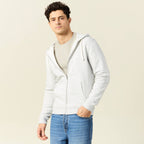 Sweat à capuche manches longues gris homme