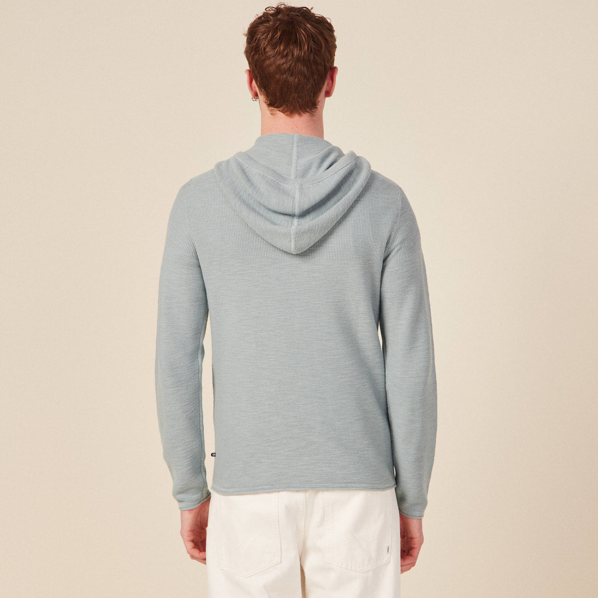 Pull à capuche bleu gris homme