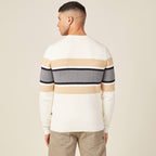 Pull fin col rond manches longues ecru homme