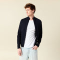 Gilet manches longues zippé bleu marine homme