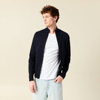 Gilet manches longues zippé bleu marine homme