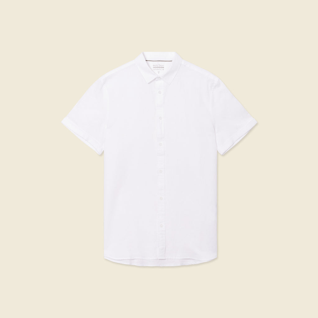 Chemise manches courtes blanc homme