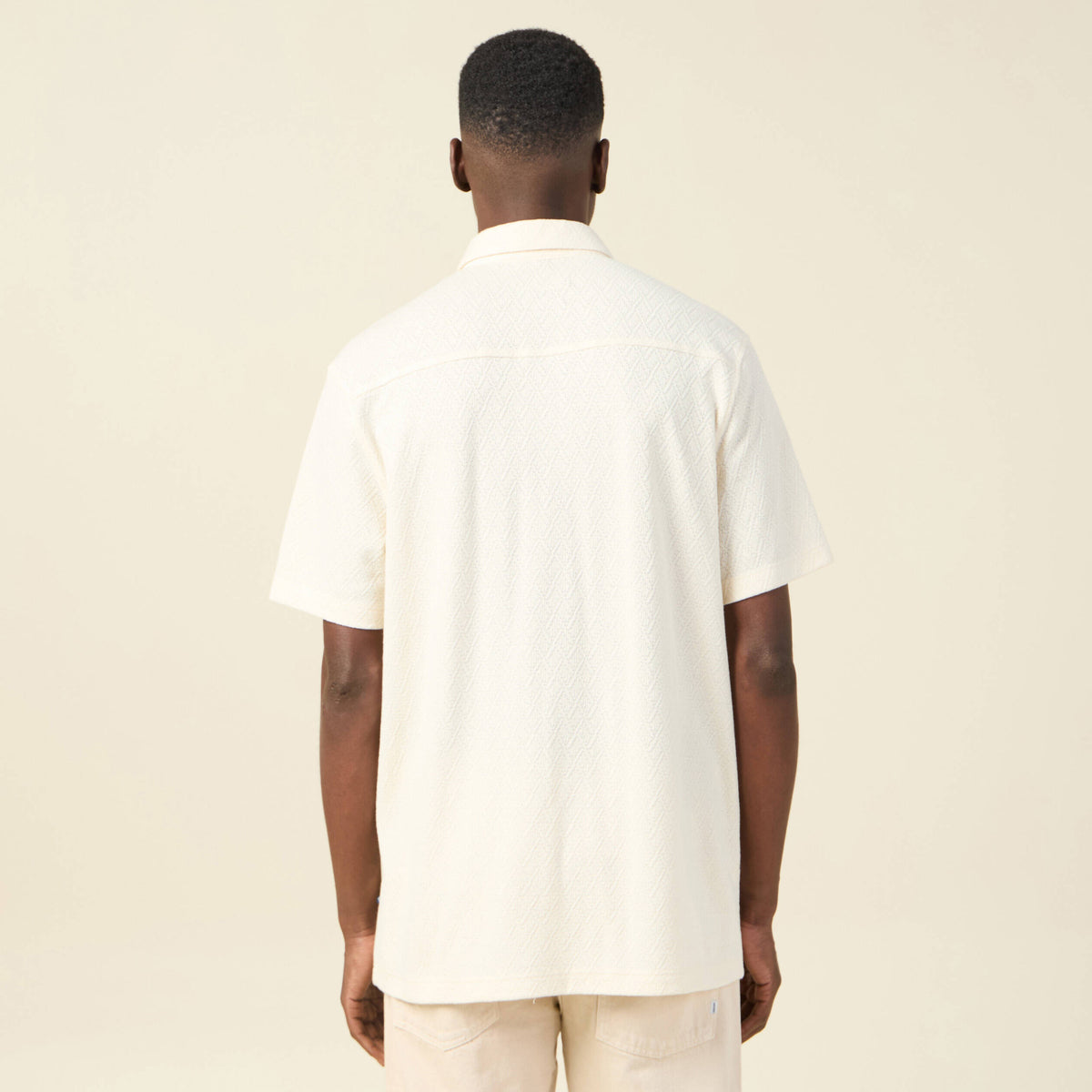 Chemise manches courtes ecru homme