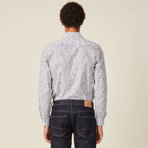 Chemise en coton manches longues blanc homme