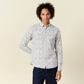 Chemise en coton manches longues blanc homme