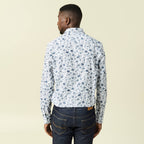 Chemise en coton manches longues blanc homme