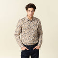 Chemise à manches longues beige homme
