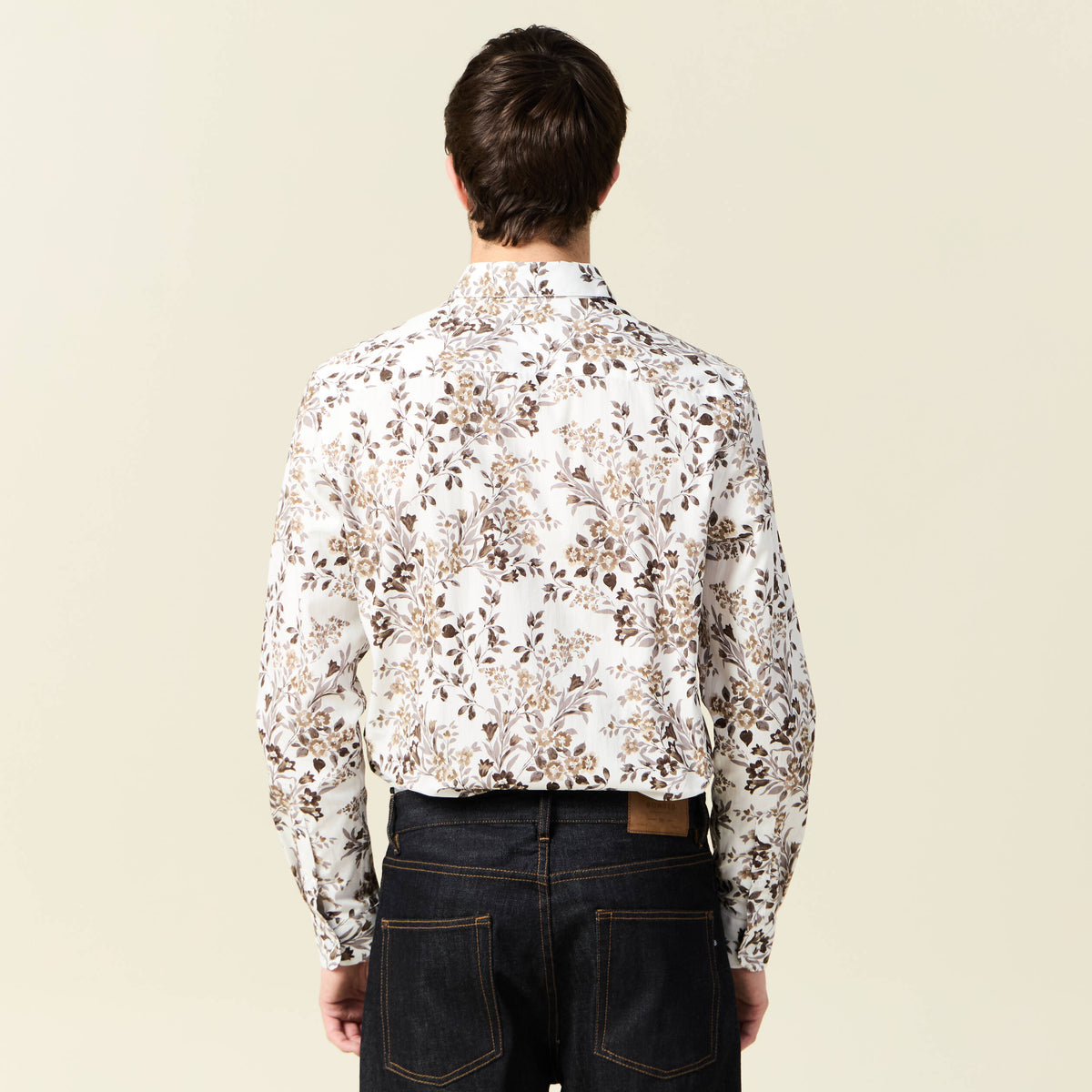 Chemise à manches longues blanc homme
