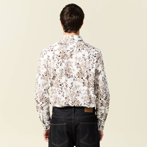 Chemise à manches longues blanc homme