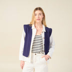 Gilet sans manches bleu femme