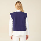 Gilet sans manches bleu femme