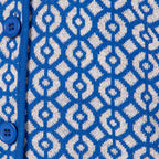 Gilet manches longues boutonné bleu femme