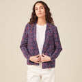 Veste esprit blazer droite bleu marine femme