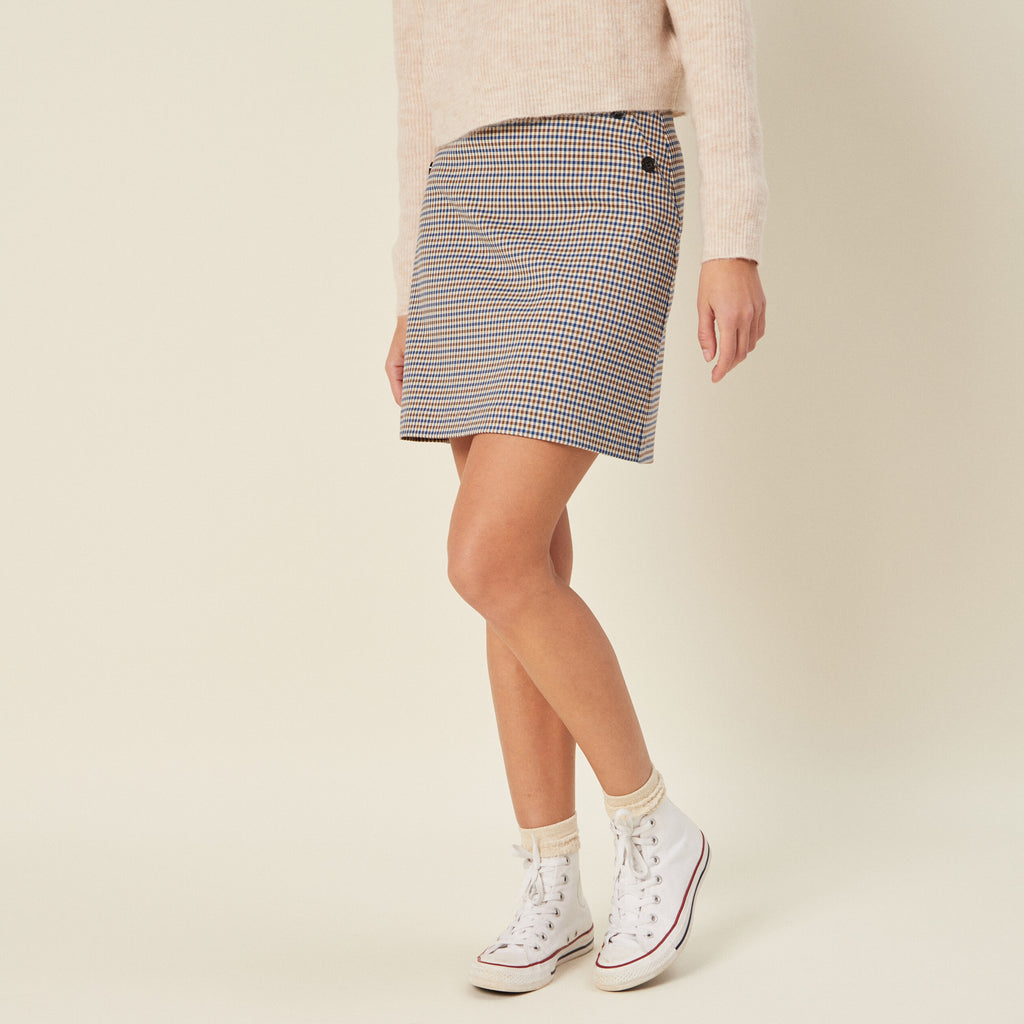 Jupe courte bleu femme
