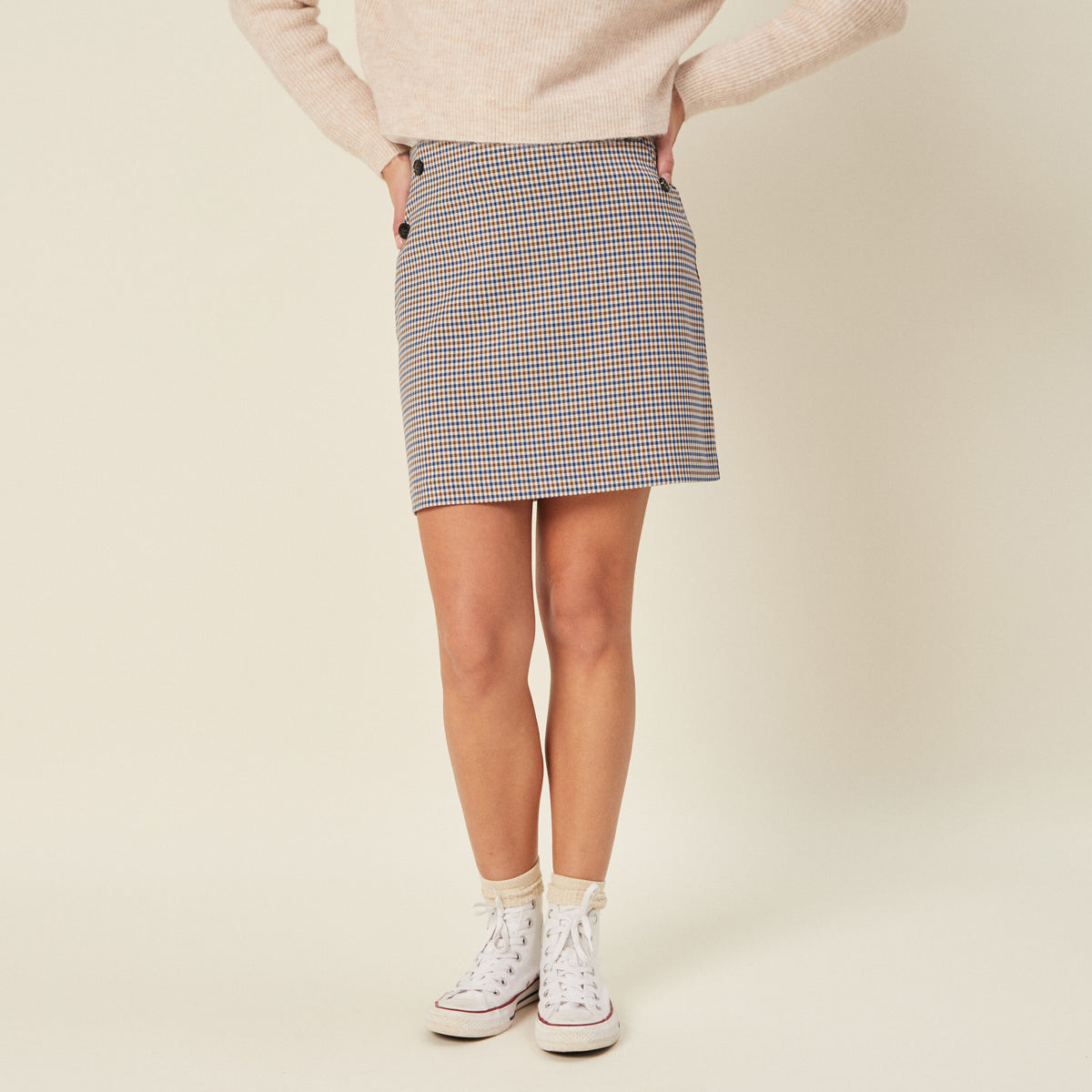 Jupe courte bleu femme